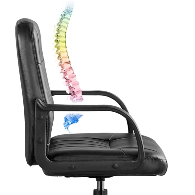 LUKEO Adjustable Faux Leather Swivel Office Chair