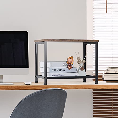 Pinter Rolling Cart 2 Tier Mobile Printer Stand Under Desk Storage Cart Industrial Printer Table with Wheels for Fax Machine, Copier, Scanner in