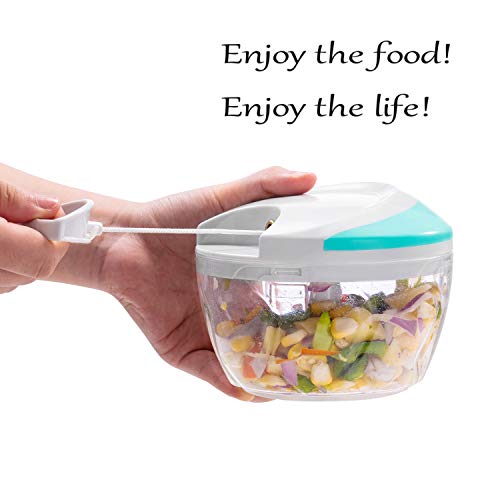 JIANFA Manual Food Chopper, Vegetable Chopper Mincer Blender to Chop Fruits Vegetables Nuts Herbs Onions Garlics for Salsa Salad Pesto Coleslaw P