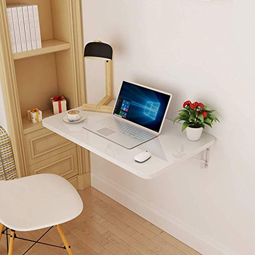 SKOAJAS Workspace Organizer Folding Table, Wall-Mounted Table Kitchen Wood Dining Tables Kitchen Multi-use Computer Laptop Desk Space Saving for