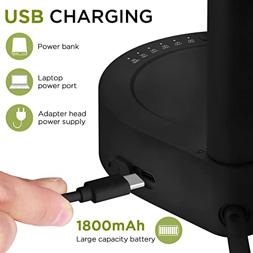 AUAUY Desktop Water Bottle Dispenser, Smart 6 Levels Table Top Water Dispensers for 5 Gallon & Universal Bottles, USB Portable Charging Automatic