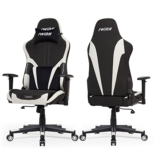 Intimate WM Heart Fabric Gaming Chair, Office Chair, Ergonomic Racing Gamer Chair, Reclining High Back Adjustable Computer Chair, Swivel Chair wi