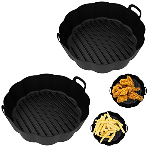 Air Fryer Silicone Pot, 7.5inch Reusable Air Fryer Liners, Air Fryer Accessories, Air Fryer Silicone Liner, Airfryer Liners Air Fryer Basket Fits