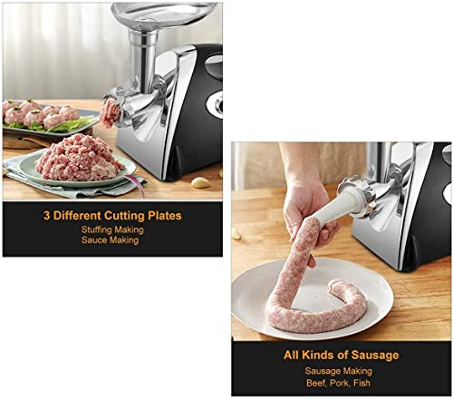 Electric Meat Grinder and Duty Household Sausage Maker Meats Mincer Food Grinding Mincing Machine with Kibbe Attachement – Powerful 2800W Copper