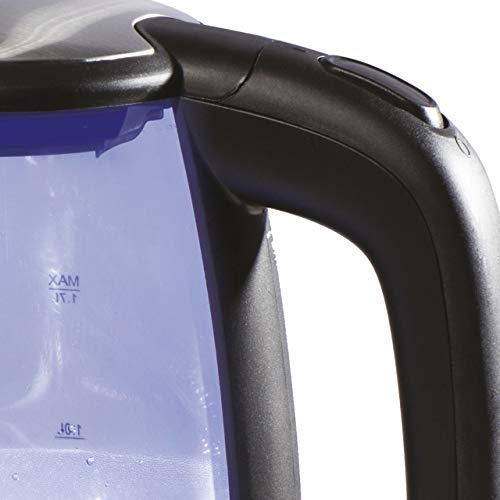 Daewoo LED Kettle, Glass Kettle With LED Illumination When Boiling, 360° Swivel Base, 1.7-Litre Capacity, Silver