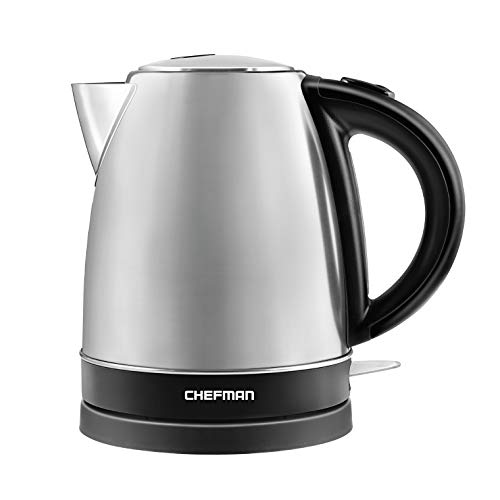Chefman Stainless Steel Electric Kettle w/ 360° Swivel Base, Auto Shut-off & Boil-dry Protection, BPA-free Interior and Cool-touch Handle, 7+ Cup