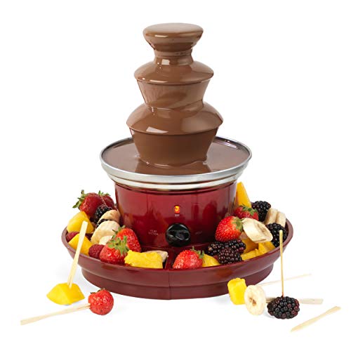 Giles & Posner EK3428G Electric Chocolate Fountain, 3 Tier Cascading Fondue Set with Hot Melting Pot Base, Party Dip & Share Machine, Mini Set In
