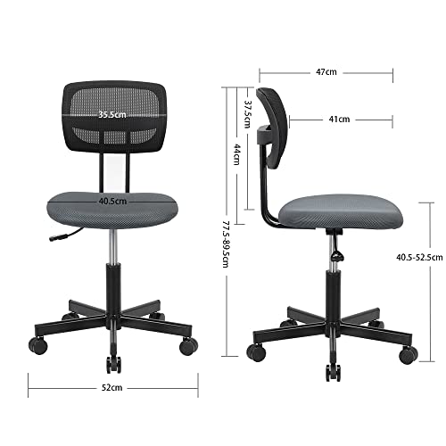 SpecStandard 858-B Office Chair with Adjustable Height, Breathable and Soft Seat Pad, 3D Mesh Back - Black/Grey