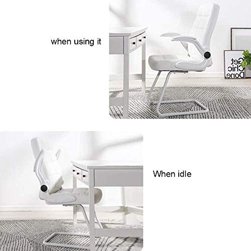 XJWWW-URG Office Work Chair, Leather Bow Back Office Chair, Leather Chair for Office and Home URG