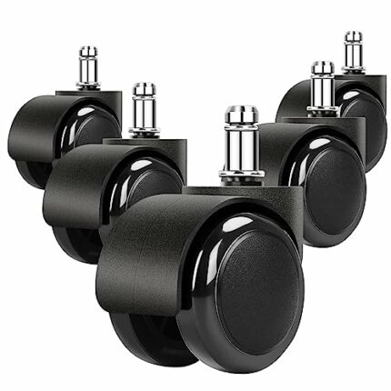 2 Inch Black Silent Stemless Caster,Office Chair Wheels Replacement Chair Casters,Furniture Casters, Replacement Swivel Chair Accessories,5pcs,15