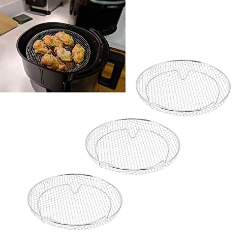 BAOFUYA 3Pcs Stainless Steel Air Fryer Dehydrator Racks,Air Dryer Dehydrator Racks Air Fryer Basket Racks Air Fryer Accessories for Kitchen Air f