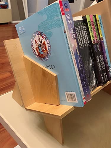 KUAIYU Wood Bookcase, Tilted Bookcase,Desktop Bookshelf Simple Tabletop Tilted Bookcases for Books Magazine CD,Desk Organizers and Storage Rack i