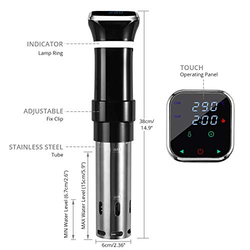 Sous Vide TANiCE Precision Cooker Immersion Circulator 1100W Water Sous Vide Device with Accurate Temperature and Time Control Sous Vide Cookbook