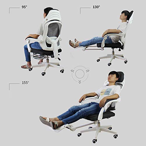 LZQDM Office chair -Computer Chair Home Anchor Chair Mesh Chair Study Room Lifting Swivel Chair Lunch Break Reclining Office Chair Comfortable Ga