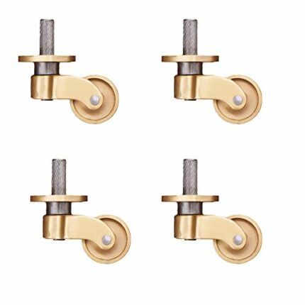Castor Wheel, Furniture Caster(4 Piece Set), Pure Brass Material, Suitable for Piano, Classical Furniture, school, office, home, trolley, sofa