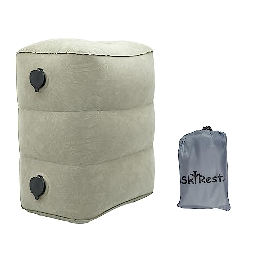 Skyrest Inflatable Travel Foot Rest Pillow-Adjustable Airplane Footrest for Airplane Travel, Car, Train, Home & Office, Airplane Bed for Toddlers