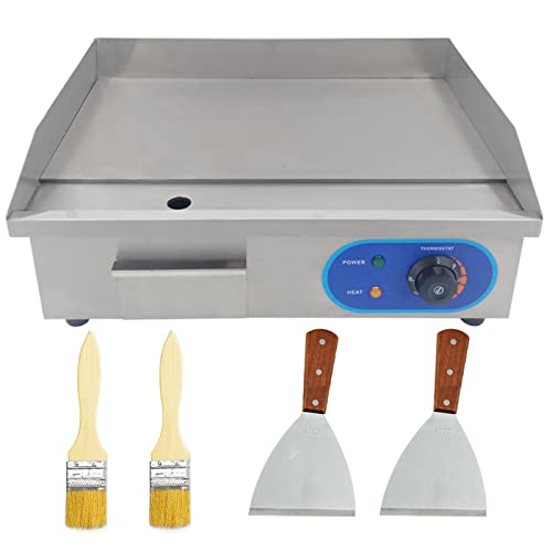 Commercial Electric Griddle Flat Top Grill Stainless Steel Hot Plate Kitchen Grill 3000W Thermostatic Control