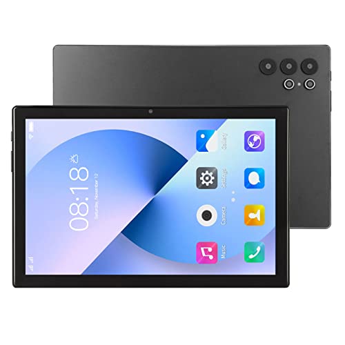 Airshi HD Tablet, Dual SIM Card 100-240V UK Plug 8 24MP Dual Camera 128GB ROM Glonass 5G Tablet for Work (Silver Grey)