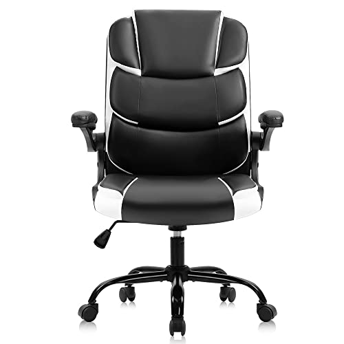 WALNUT Office Chairs Desk Chair Black Leather Computer Armchair for Man and Women