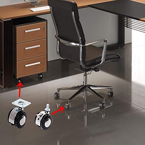 SKOAJAS Plate Casters Set of 4 Furniture Plate Wheels Office Chair Caster,Swivel Double Wheel,Alloy Bracket,Capacity 80kg,Replacement for Cots,Co