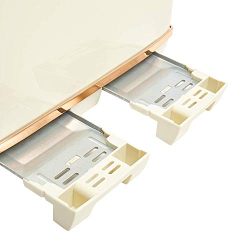 Haden Salcombe Cream Toaster 4 Slice - Electric Stainless Steel Toaster 4 Slice - Adjustable Browning Control - Reheat and Defrost Functions - Se