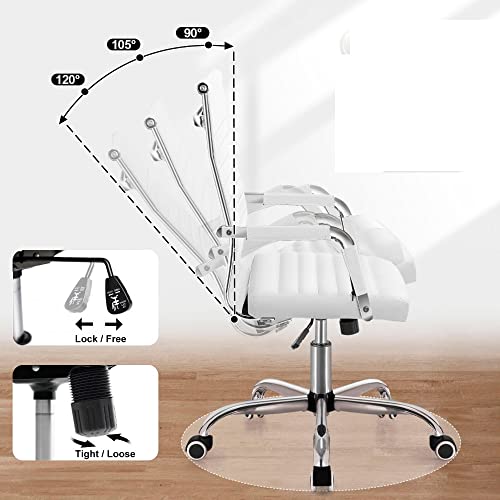 MIAOHY Faux Leather Lift Swivel Office Conference Gaming Desk Chair Executive Conference Task Chair with Arms (Color : D, Size : Light Grey)