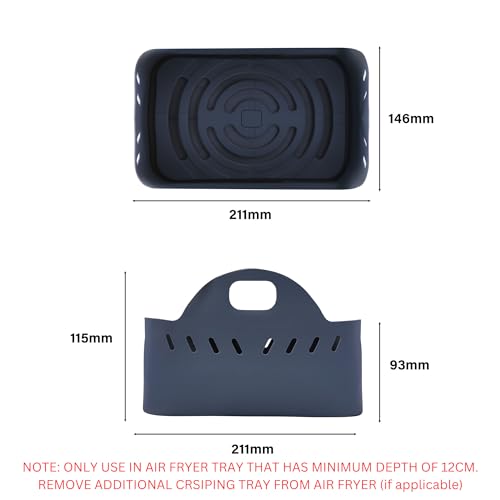 Silicone Air Fryer Liners 2pcs set for Dual Air fryer with Gloves XCUI, Ninja AF400UK, AF451UK, Tower, Salter, Instant Vortex, Tefal, Moncook Air