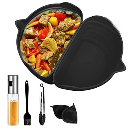 Slow Cooker Liner for 6 7 8 Quart, 2023 Reusable Leakproof Slow Cooker Divider with Food Tong & Oil Brush etc, Crock Pot Accessories for Small La