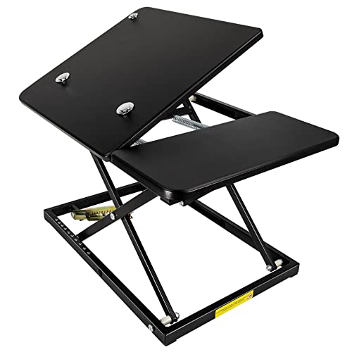 STANDNEE Standing Desk Converter, Height Adjustable Stand up Desk Riser, Fully Assembled Monitor Laptop Riser Workstation, Sit to Stand Desk for