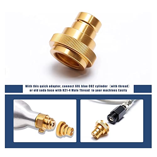 Dasing Quick Adapter for CO2 Soda Water DUO Tank Canister Conversion for Soda Machine with Sealing Ring