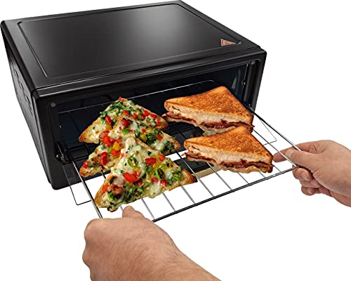 Belaco Multi-Purpose 1200W Mini Oven Pizza Oven All in One 12inch Pizza Maker Toaster Oven Tabletop Cooking Baking Grilling Heating Toasting Port