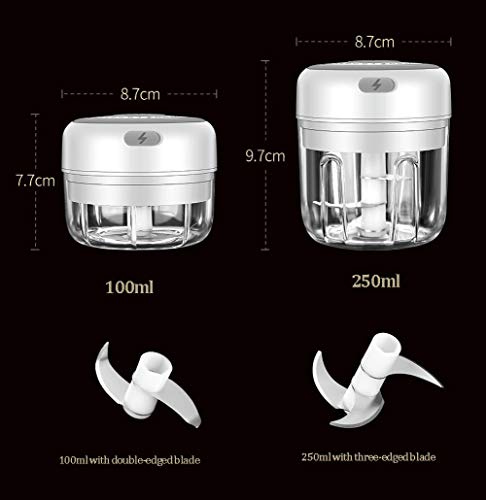 Electric Mini Garlic Chopper, Seasoning and Spice Chopper, Portable Ice Crusher Food Processor, Used for Chilli Pepper Vegetable Nut Meat