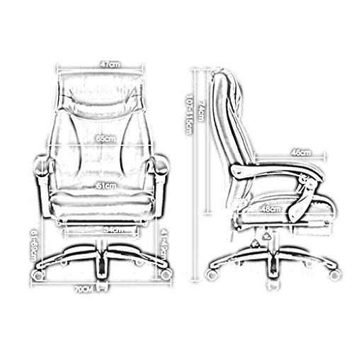 Ygqbgy Office Chair Swivel Ergonomic High-back Executive Desk Chair Adjustable Height, Black, PU