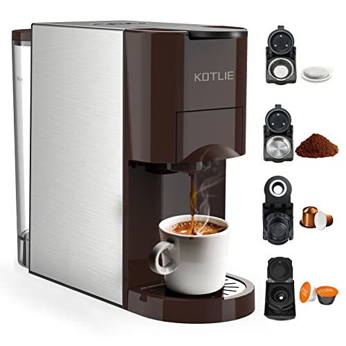 KOTLIE Espresso 4in1 Coffee Machine for Nespresso Original/Dolce Gusto/L’OR/Starbucks/Ground Capsule and ESE Coffee Pods,19 Bar Automatic Coffee