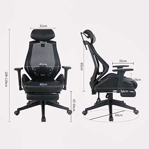 LZQDM Ergonomic Chair Computer Chair Home Waist Backrest Office Comfortable Long Seat Chair Gaming Chair Study Chair Swivel Chair