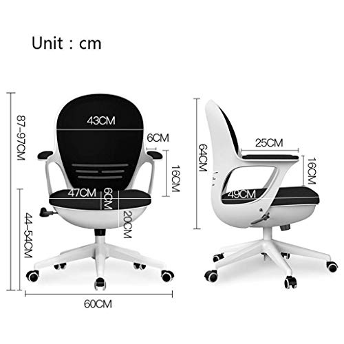 Mu Computer Chair,Home Student Study Writing Chair Backrest Eggshell Office Chair Applicable 120~180Cm Height 60~75Cm Table Height,White,60 * 60