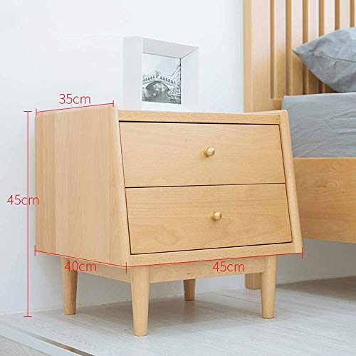 Mu Household Nightstand End Side with 2 Drawers Cabinet Accent Table Storage Display Home Bedroom Furniture