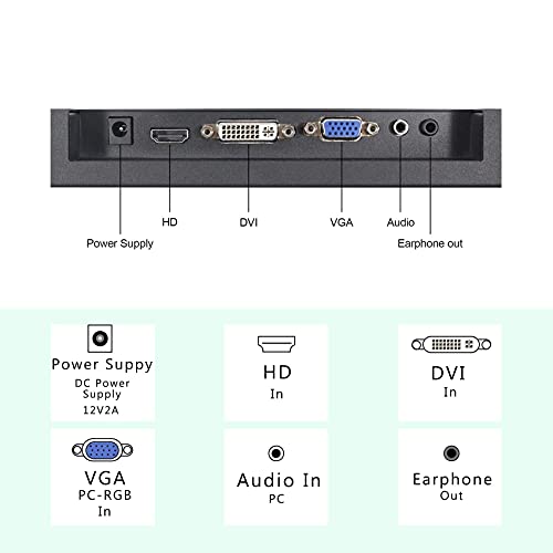 VSDISPLAY Portable Gaming Monitor with Speaker,14.9 inch LTA149B780F 1280x390 TFT LCD Screen and HDMI VGA DVI Controller Board,for Marquee Monito