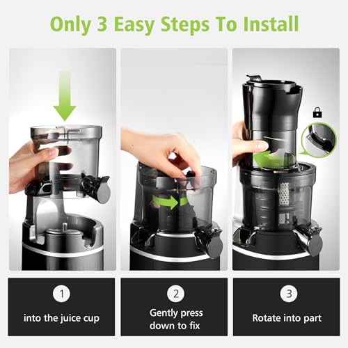 Juicer Machines, Aobosi Slow Masticating Juicer with 8CM Large Feed Chute, Cold Press Juicers for Whole Fruit and Vegetable with Easy to Clean Br