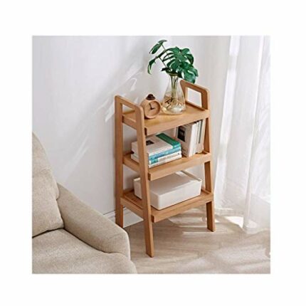 WXJLYZRCXK Bookcases Bookshelf 3 Tier Bookshelf Wood Bookcase Storage Shelf Organizer Display Shelf Rack Open Wide Standing Shelving Unit for Hom