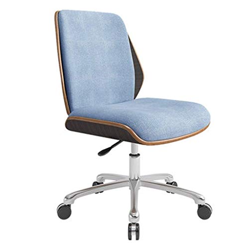 n/a Chairs,Office Swivel Chair with Castor Wheels and Adjustable Height (Color : Blue, Size : 77 * 56cm)