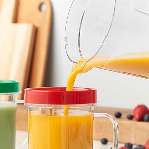 Lewis's 8-IN-1 Multi Jug Power Blender – Personal Blender & Smoothie Maker with 1L Blending Jug, Large Fruit Juice Bottle (500ml), Blending Cup (