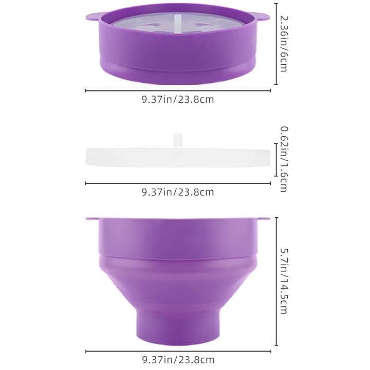 EMEF Microwave Popcorn Popper in an easy to make Popcorn Maker Collapsible Silicon Bowl (Red)