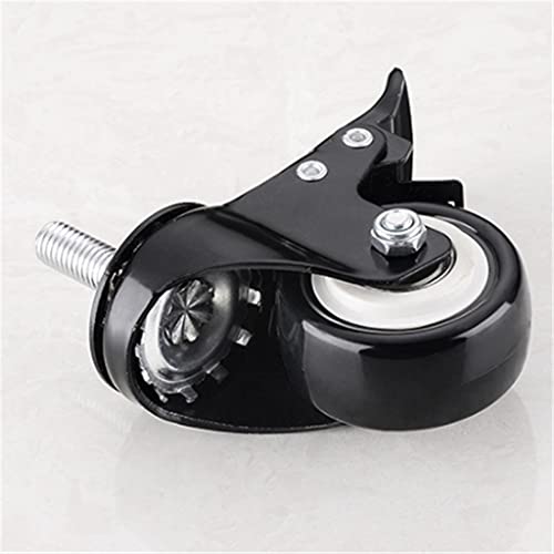 TWDYC 4pcs 2 Inch Screw Mute Roller Table Steering Wheel Wheel Pulley Brake Furniture Universal Wheel Accessories Universal Wheel M8*25