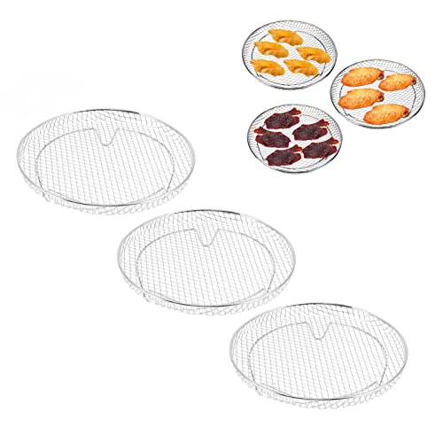 BAOFUYA 3Pcs Stainless Steel Air Fryer Dehydrator Racks,Air Dryer Dehydrator Racks Air Fryer Basket Racks Air Fryer Accessories for Kitchen Air f