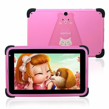 weelikeit 7 Inch Kids Tablet,Android Toddler Tablet with Parental Control,2GB RAM 32GB ROM, WiFi,Dual Camera,Bluetooth,Kid-Proof Case and Stylus(