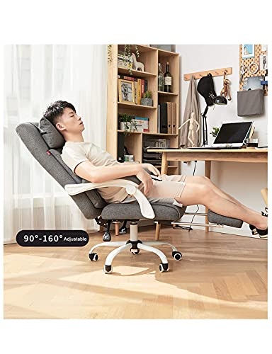 NMDCDH Home Office Chair with Stitched Twill Fabric Works Drafting Chair with Footrest, Gray