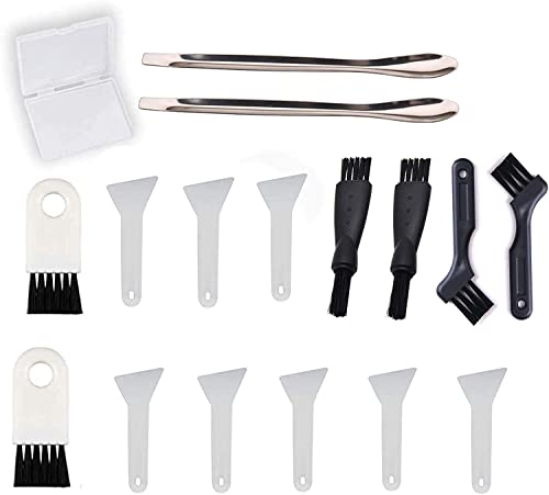 Black Scrapers,Gristor Brushes and Spoons Kit with Cleaning Tools for Herb Grinder (Black Scraper)