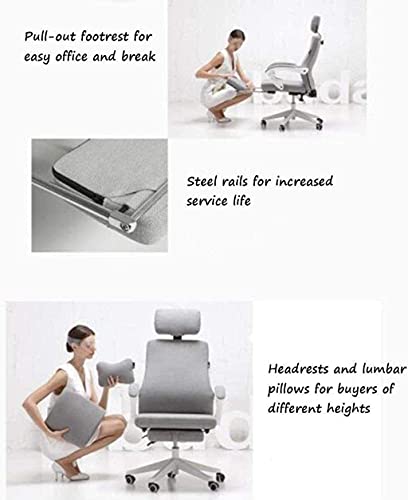 HJW Computer Chair,Fabric Home Study Swivel Chair Chair Ergonomic Chair Comfortable Office Chair Armchair