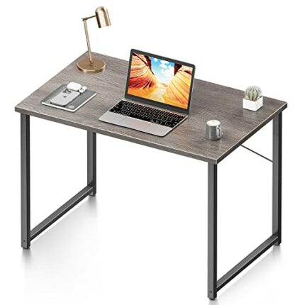 Coleshome 32 Inch Computer Desk, Modern Simple Style Desk for Home Office, Study Student Writing Desk, Grey Oak